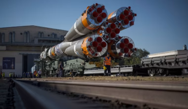 US-Russian crew blast off for 8-month stint on the International Space Station