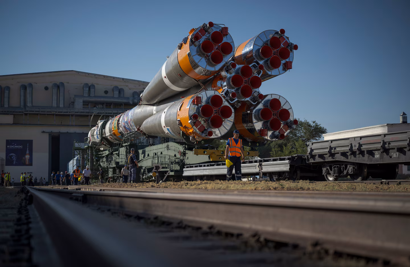 US-Russian crew blast off for 8-month stint on the International Space Station