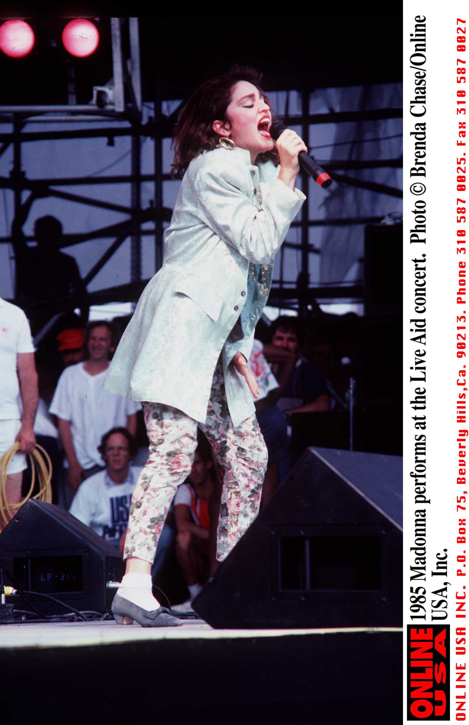 Madonna performs in 1985