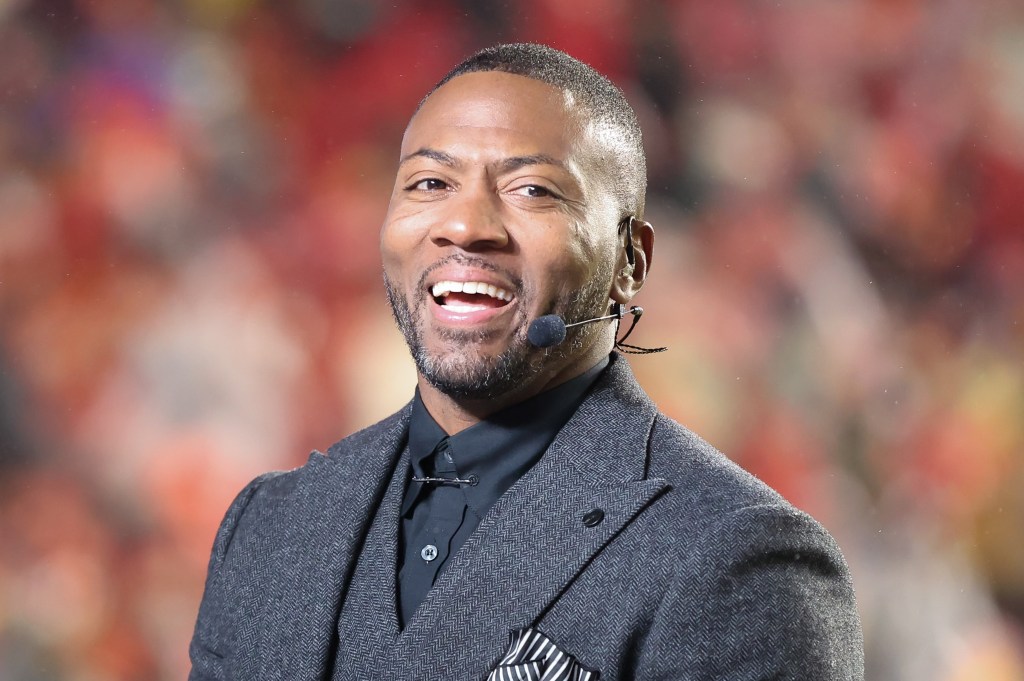 ESPN analyst Ryan Clark before an NFL football game between the Philadelphia Eagles and Kansas City Chiefs on Nov 20, 2023 at GEHA Field at Arrowhead Stadium in Kansas City, MO. 