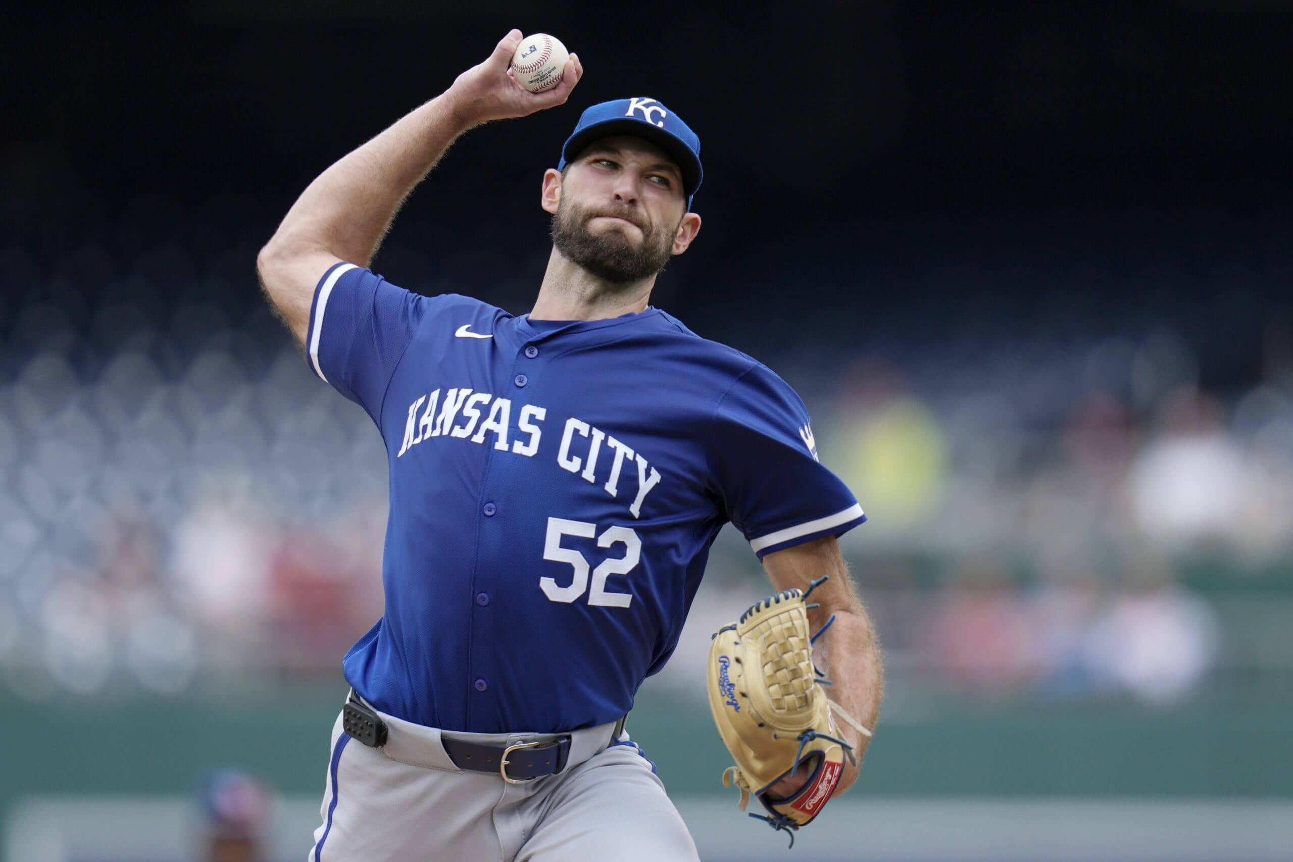 Michael Wacha #52 of the Kansas City Royals pitches to the Washington Nationals during the first inning at Nationals Park on September 26, 2024 in Washington, DC.