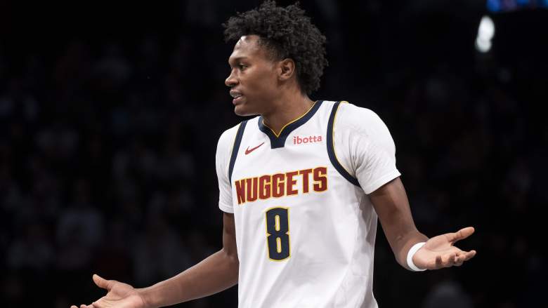 Peyton Watson #8 of the Denver Nuggets remains a main character on the NBA trade rumor mill.