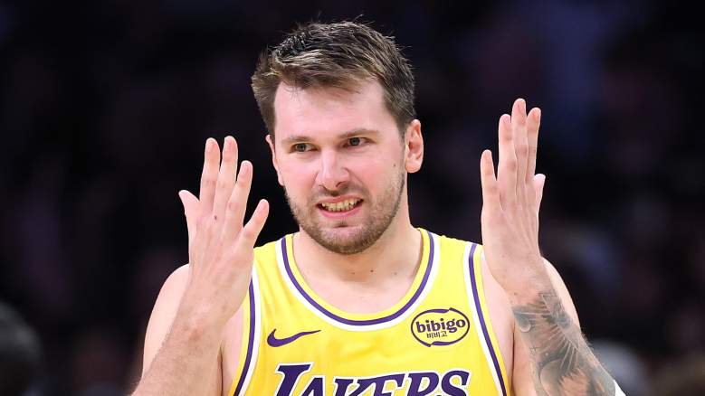 Luka Doncic #77 of the Los Angeles Lakers