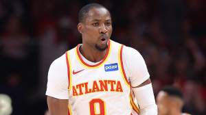 Jonathan Kuminga during an NBA game as the Lakers continue pursuing the young forward in free agency.