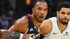 Evan Mobley #4 of the Cleveland Cavaliers could be an NBA trade target.
