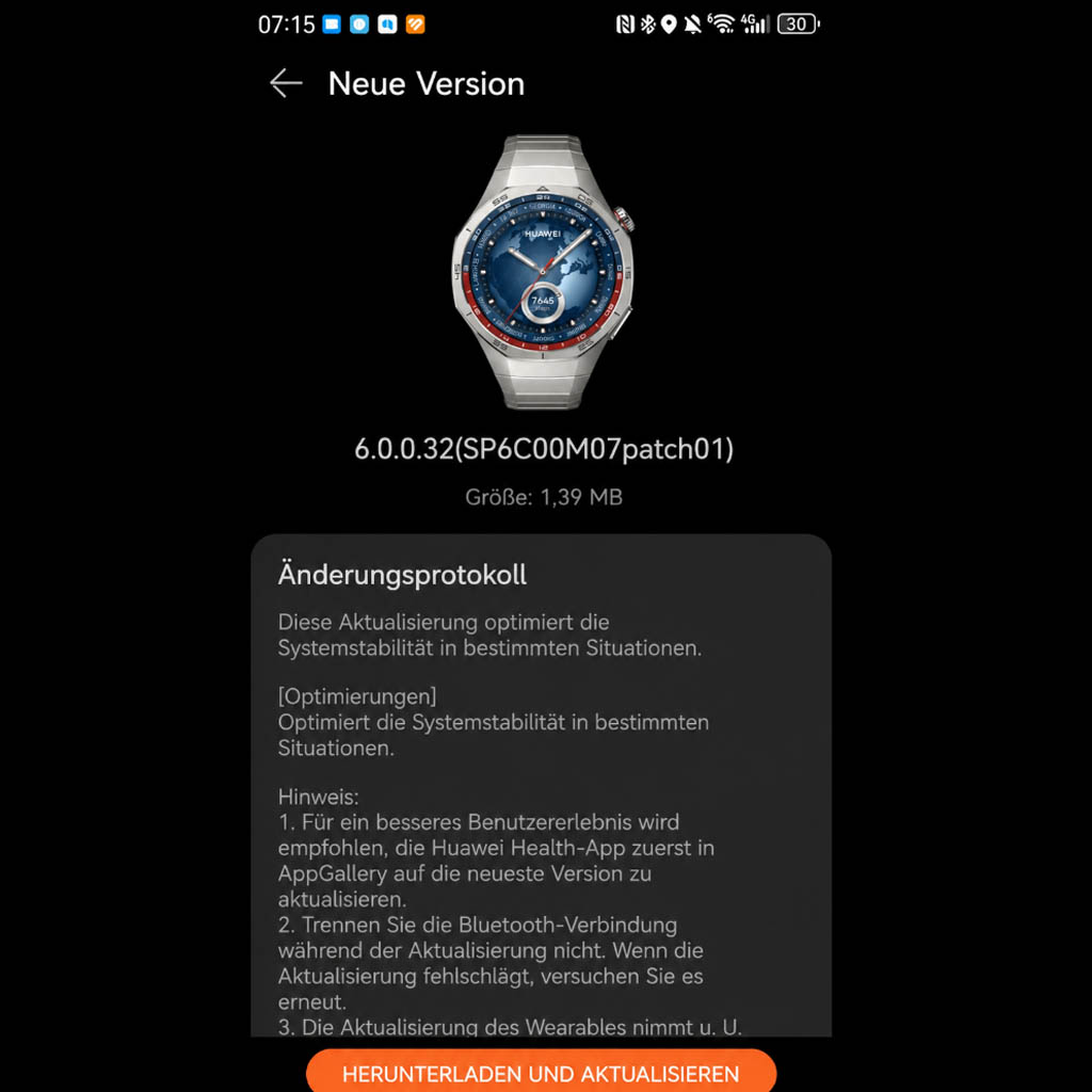 Huawei Watch GT 5 Pro global HarmonyOS important patch