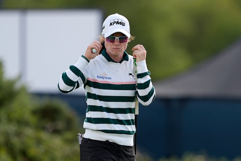 Leona Maguire of Ireland on the 11th during day one of the AIG Women's Open 2026 at Royal Lytham & St Annes. Photograph: Peter Byrne/PA Wire
