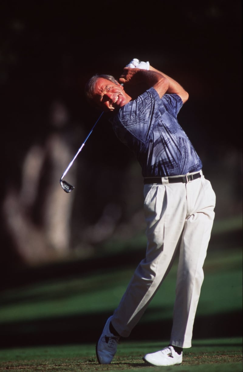 Bobby Nichols plays from the first fairway during opening play at the Ralph's Senior Classic in LA, California. Nichols shot a 64 to lead the field at -7 
