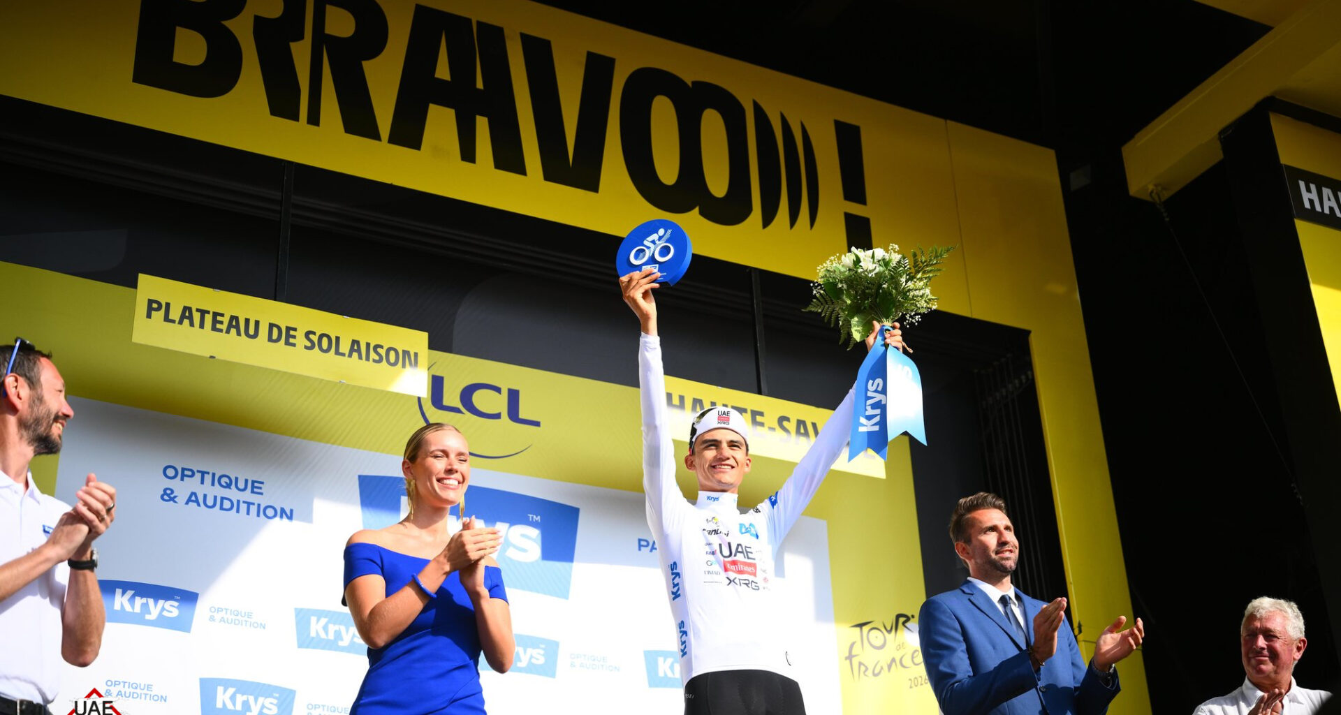 Isaac del Toro rides into the White Jersey at the Tour de France
