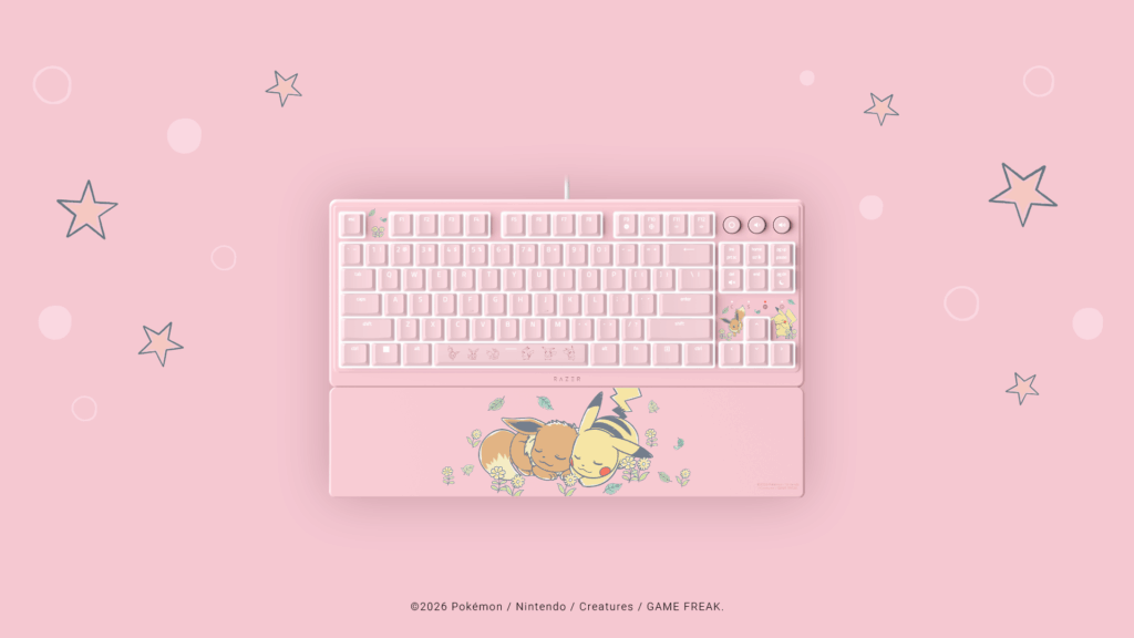 Razer Brings The Pikachu & Eevee Collection To Life 2 Keyboard Razer Ornata V3 Tenkeyless – Pikachu Eevee https://www.mkaugaming.com/razer-brings-the-pikachu-eevee-collection-to-life/