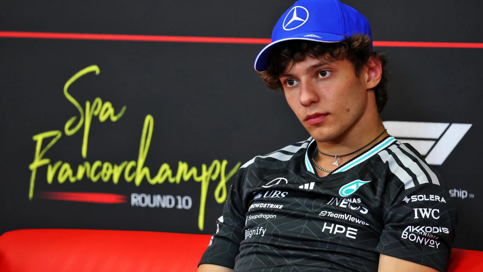 Andrea Kimi Antonelli (ITA) Mercedes AMG Formula One Team in the FIA Press Conference. 16.07.2026. Formula 1 World Championship, Rd 10, Belgian Grand Prix, Spa Francorchamps, Belgium, Preparation Day.
