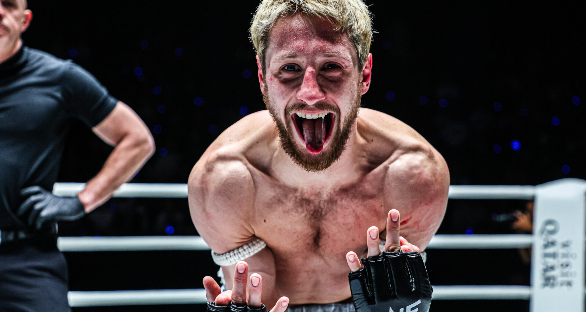 American Muay Thai fighter Luke Lessei poses for the camera