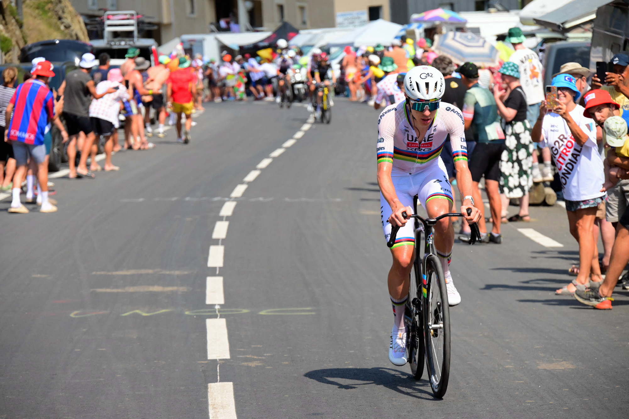 Slovenian Tadej Pogacar of UAE Team Emirates XRG pictured in action during stage 6 of the 2026 Tour de France cycling race, a stage of 186 km from Pau to Gavarnie-Gedre, on Thursday 09 July 2026. The 113th edition of the Tour de France starts on Saturday 4 July in Barcelona, Spain, and will finish in Paris, France on the 26th of July. BELGA PHOTO POOL BERNARD PAPON (Photo by POOL BERNARD PAPON / BELGA MAG / Belga / AFP via Getty Images)