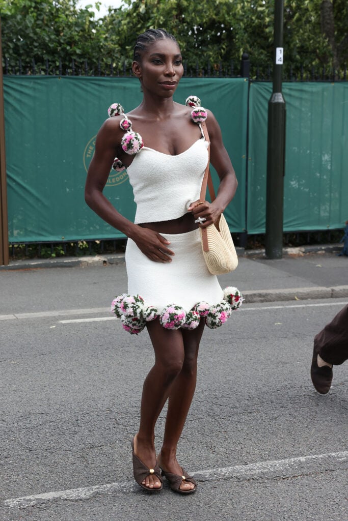 Michaela Cole attends day seven of the 2026 Wimbledon Tennis Championships