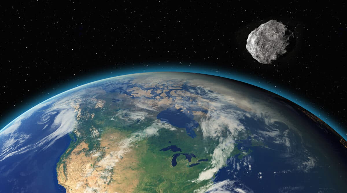 Image depicts an asteroid near Earth