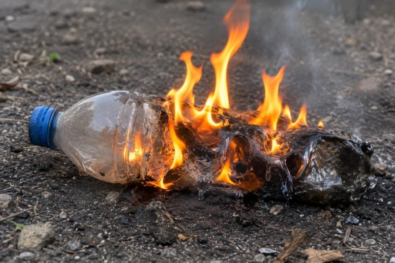 Plastic Bottle Burning