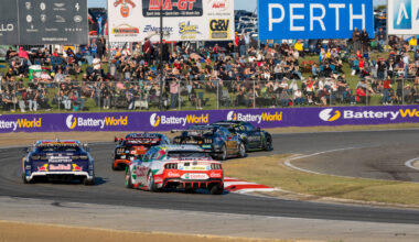 Supercars Perth schedule AEST: race start time east coast, support category practice qualifying 2026 Sydney Melbourne Brisbane