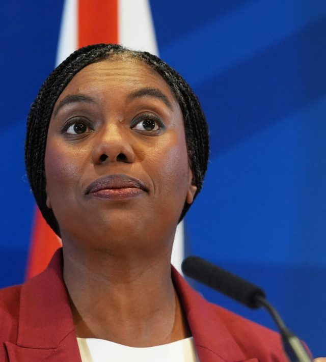 Conservative Party leader Kemi Badenoch speaking at a press conference at Glazier's Hall in London. Picture date: Monday June 15, 2026. PA Photo. Photo credit should read: Maja Smiejkowska/PA Wire