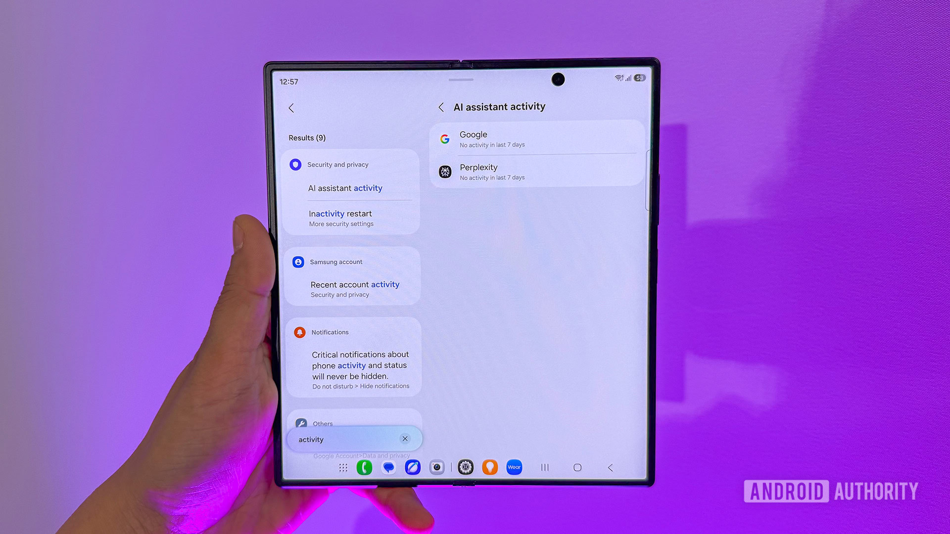 Samsung Galaxy Z Fold 8 Ultra AI Assistant Activity Dashboard 3