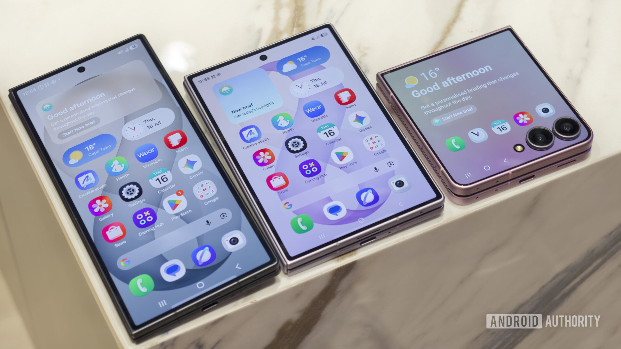 Samsung Galaxy Z Fold 8 Ultra Z Fold 8 and Z Flip 8 family on table