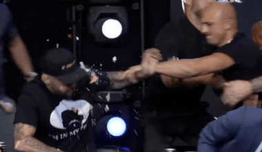 Video: Johnny Garbarino slams Mike Richman with cannoli during chaotic BKFC Liberty Brawl presser