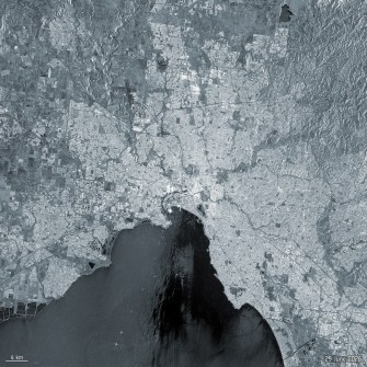 A Sentinel-1A satellite image of Melbourne