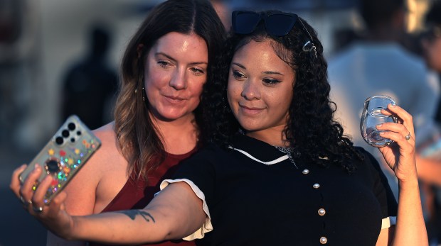 Victoria Fielding Kenya Felex of Oakland make a selfie during Napa Knockout, Saturday, July 25, 2026, near St. Helena. (Kent Porter / The Press Democrat)