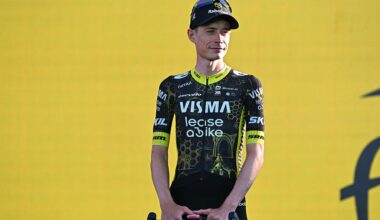 Jonas Vingegaard on stage before the Tour de France opener