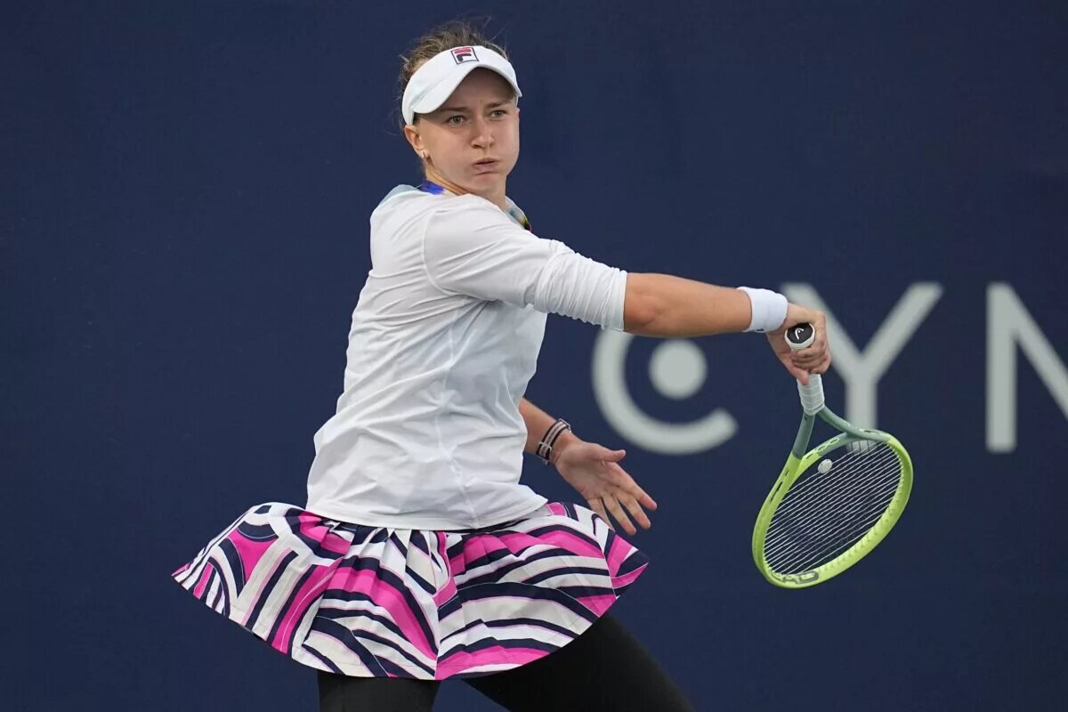 Barbora Krejcikova in action ahead of the WTA Eastbourne International.