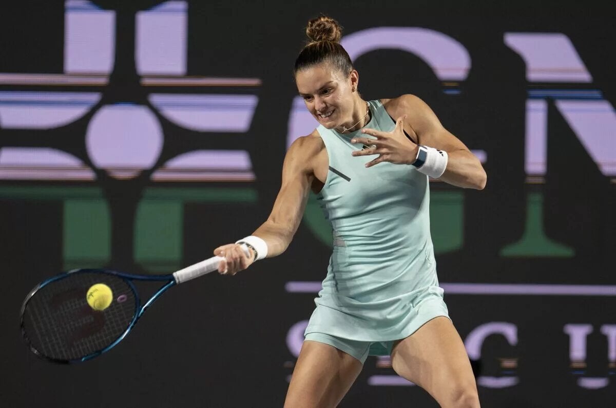 Maria Sakkari in action ahead of the WTA Athens.
