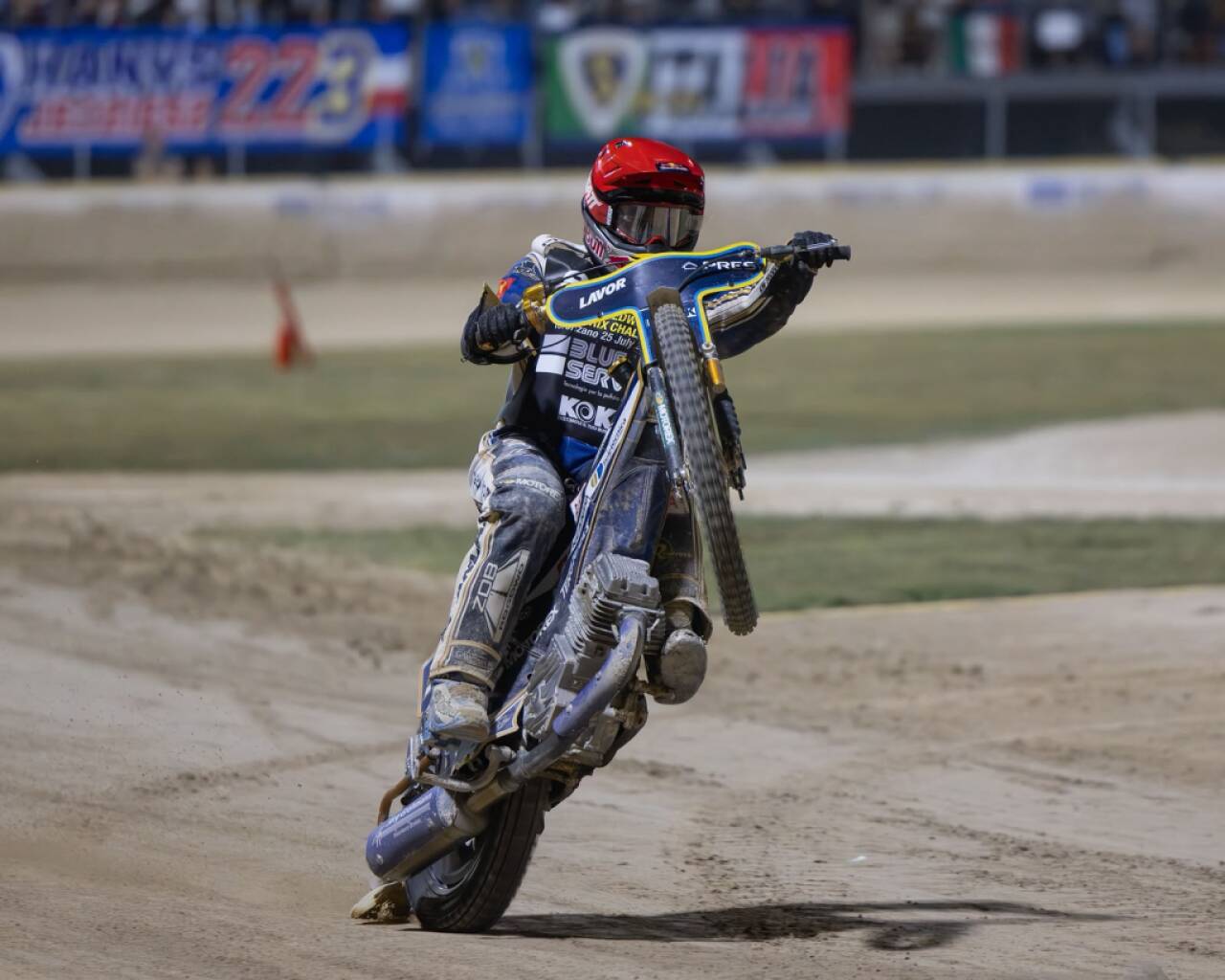 Lambert celebrates victory in Italy. PHOTO: Marcin Karczewski