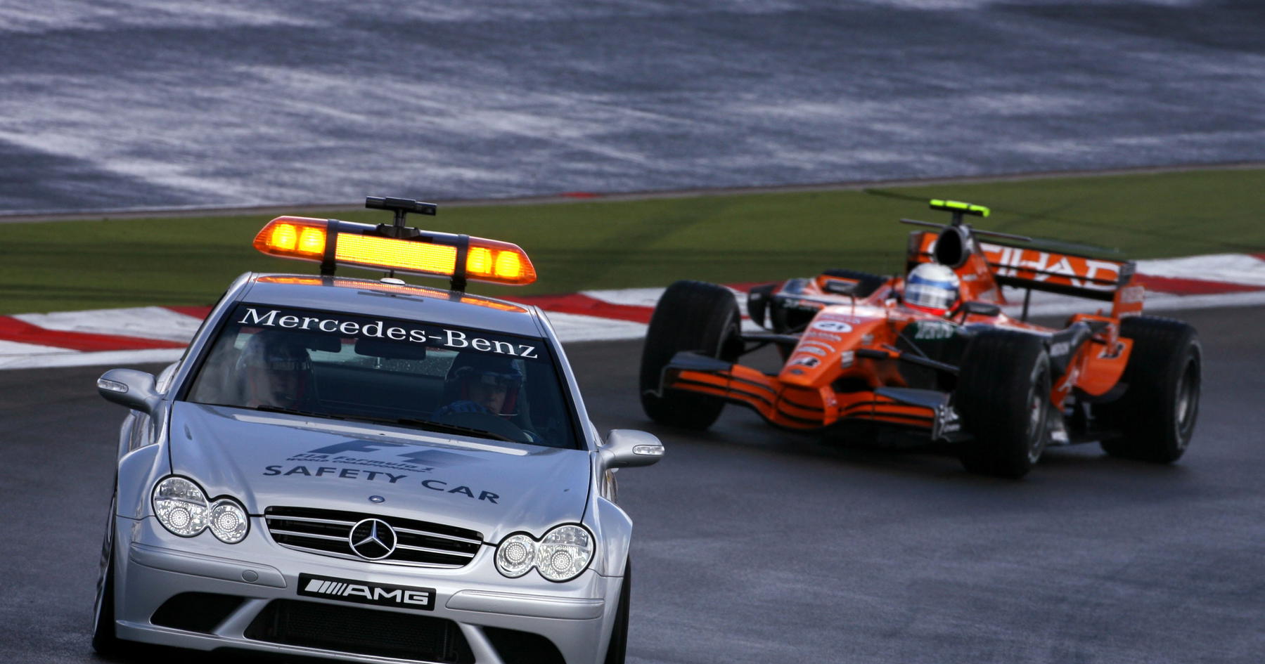 F1 debutant sensationally leads as torrential conditions strike after pit-lane start gamble