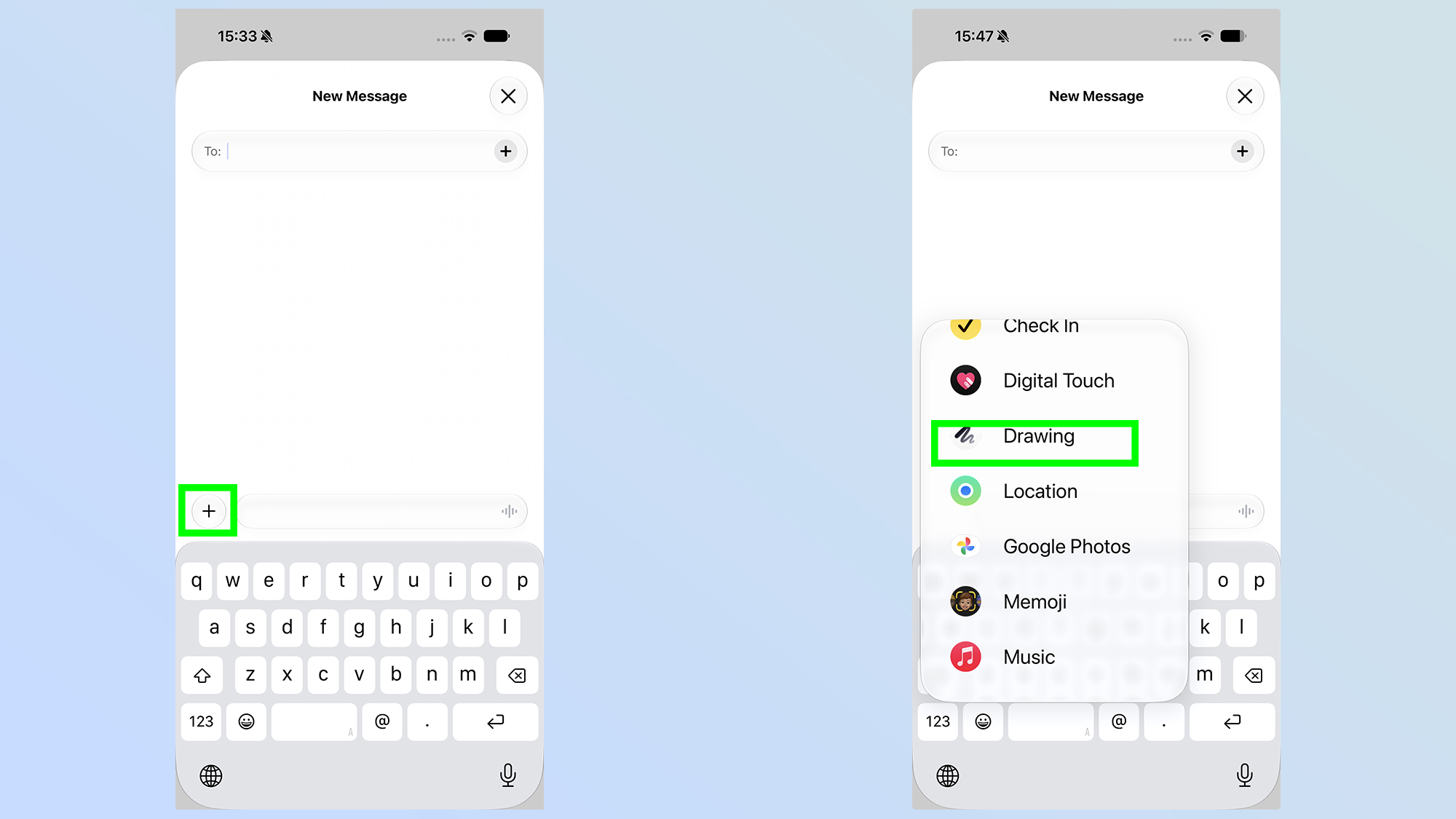 step by step how to on how to draw in messages app in ios 27 beta