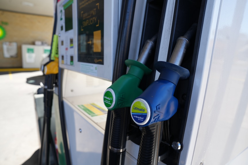 BP petrol station showing bowsers and prices 182.9 cents a litre for unleaded, deisel 220.9