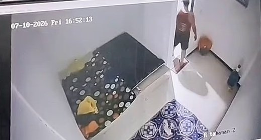 New CCTV footage released by Balinese police captures Mr Hughes pacing around his immigration detention room in the moments before he was found unresponsive.