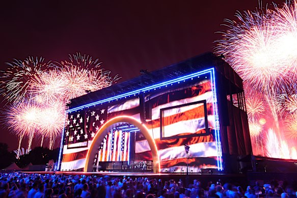 The event climaxed with a huge fireworks display to honour the nation’s 250th anniversary.