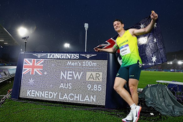 Lachlan Kennedy and his newly minted Australian record.