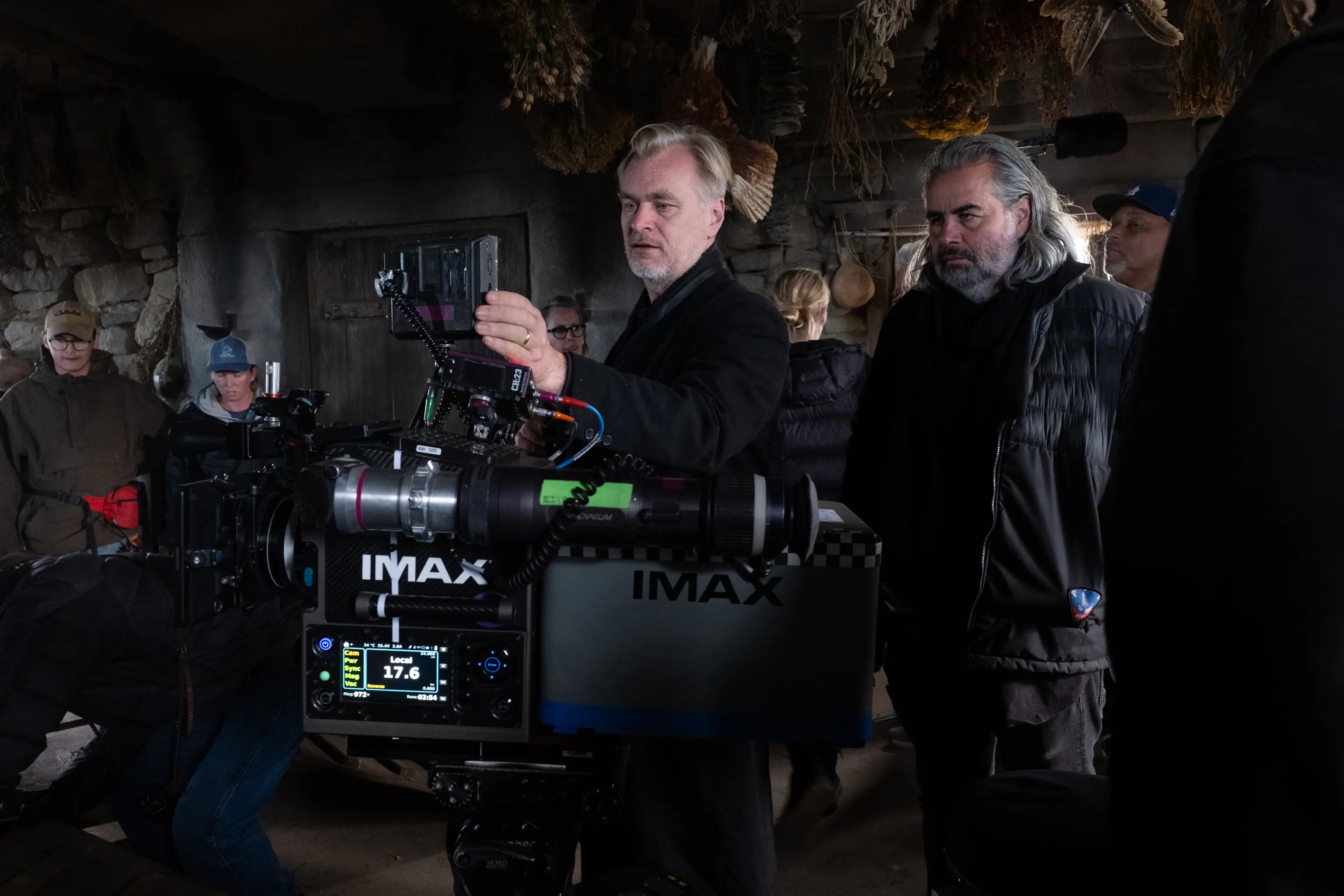 Christopher Nolan with IMAX cameras for The Odyssey (Melinda Sue Gordon/Universal Pictures)