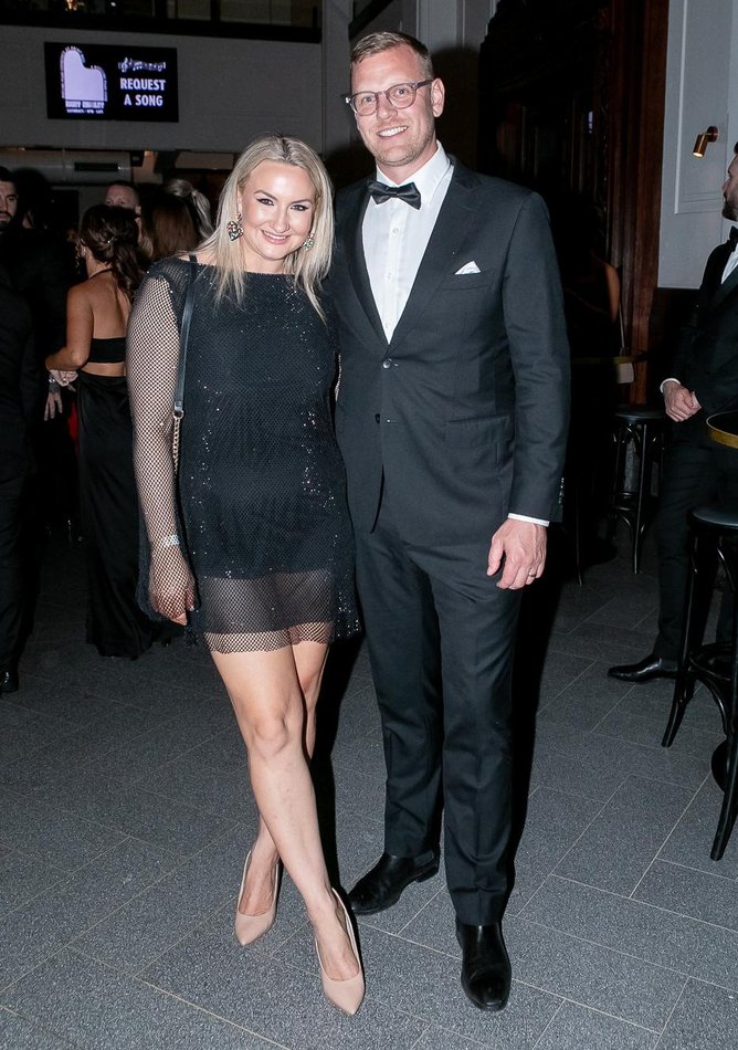 Alisha Aitken-Radburn & Glenn Smith at Bryan Ho's 40th celebration at Print Hall in 2023.