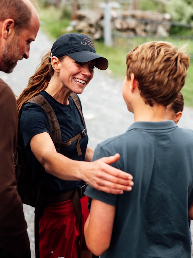 Catherine, Princess of Wales greets her family, Prince William, Prince George, Princess Charlotte, and Prince Louis after completing the Three Peaks Challenge