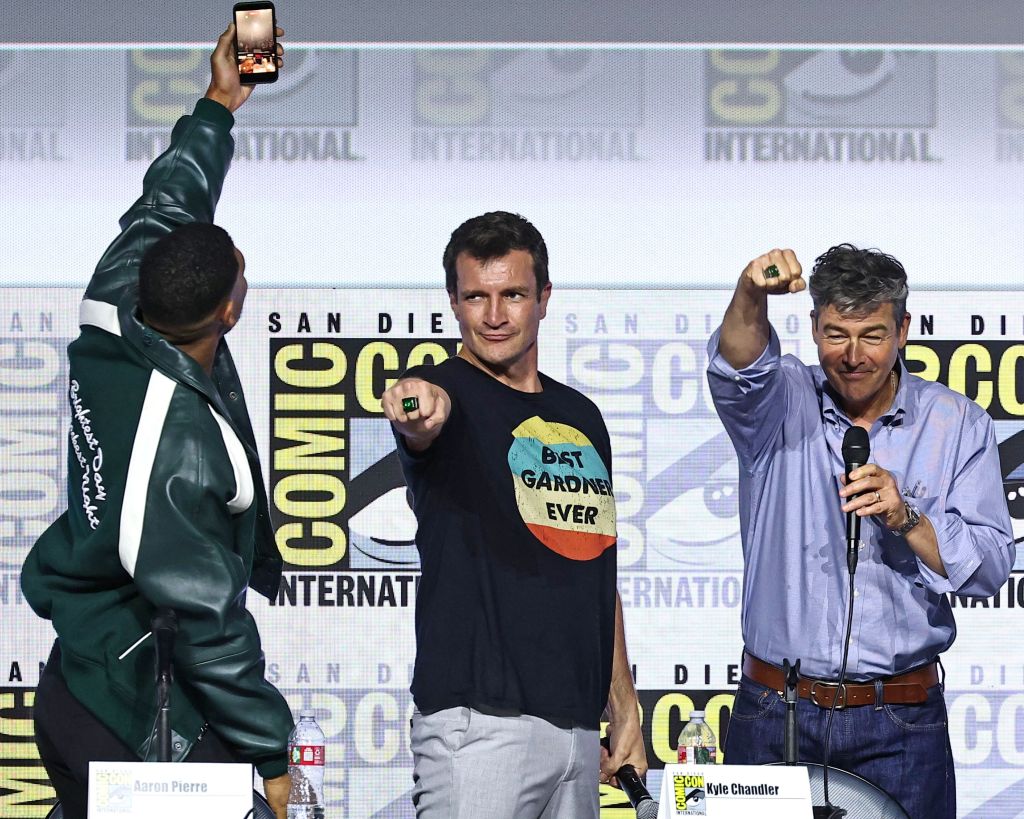 Aaron Pierre, Nathan Fillion and Kyle Chandler at Comic-Con 2026