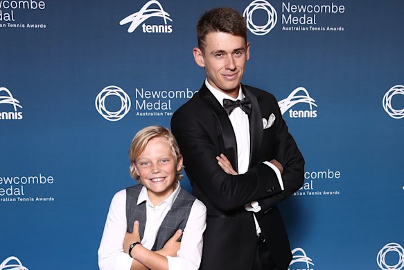 Cruz Hewitt and Alex de Minaur in 2018. They will play each other in the Washington Open.