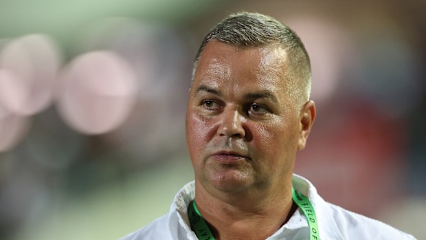 Anthony Seibold seen at a Manly game
