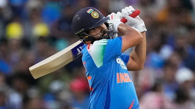 Sharma in action against Australia