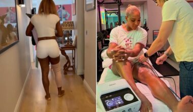 Serena Williams’ comeback over after knee procedure fails to save Wimbledon doubles hopes
