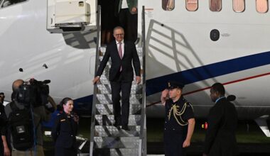 Australia news LIVE: PM arrives in Fiji to sign new security pact; Labor’s gambling ad reform blasted