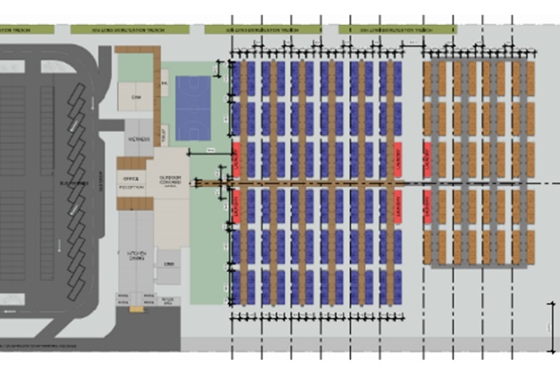A floorplan for the proposed camp