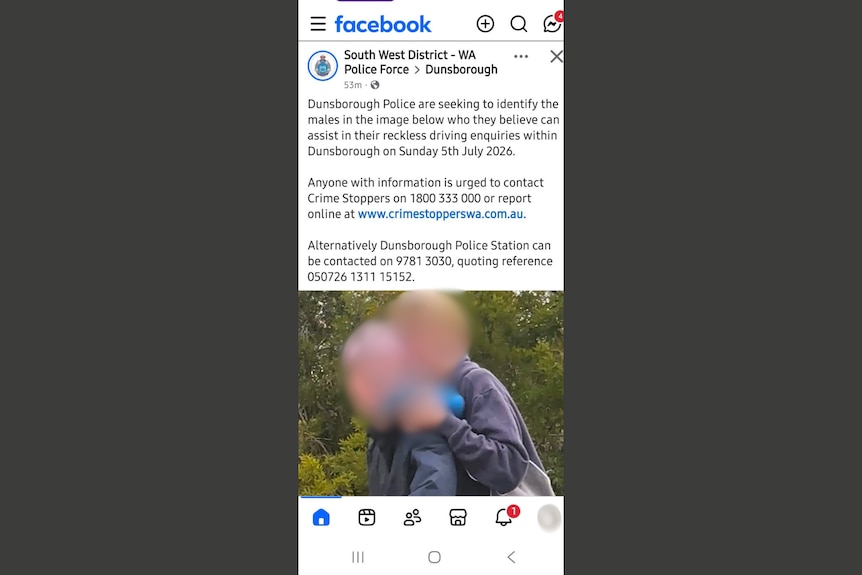 A photograph of two young people posted on a Facebook page with a request for information.