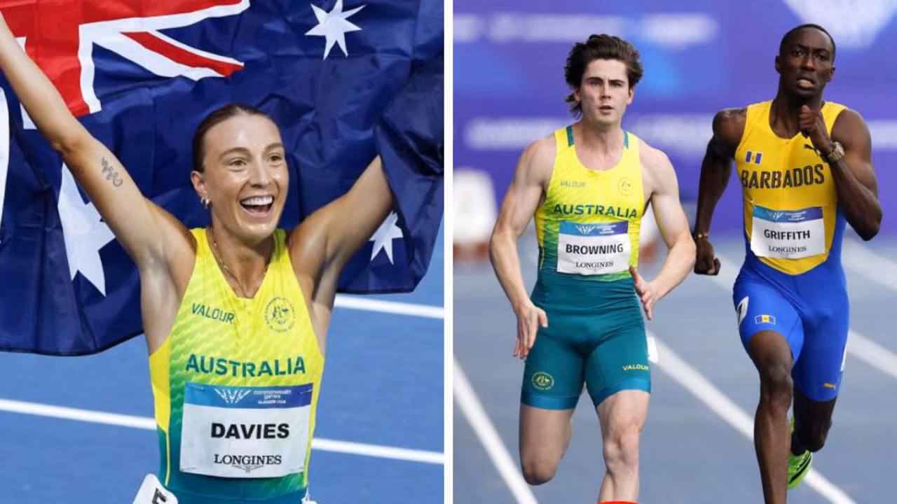 Commonwealth Games Day 4 live: Rose Davies wins historic athletics gold, Aussie avalanche at swimming Rohan Browning slams 100m qualification format