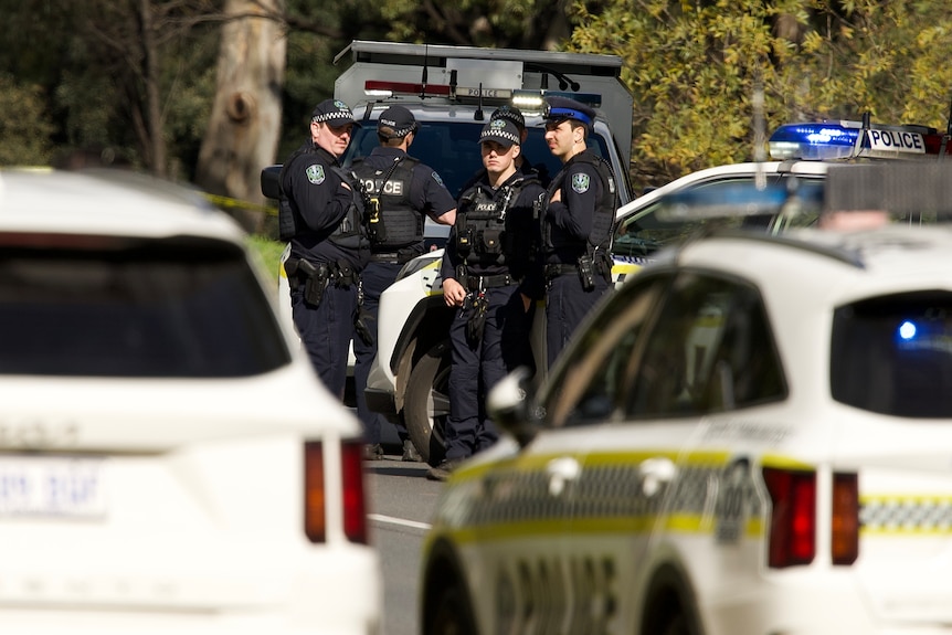 SA emergency services at the scene of a major police incident.